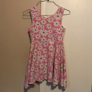 FabKids Pink Flower Dress Girls Size XL/12